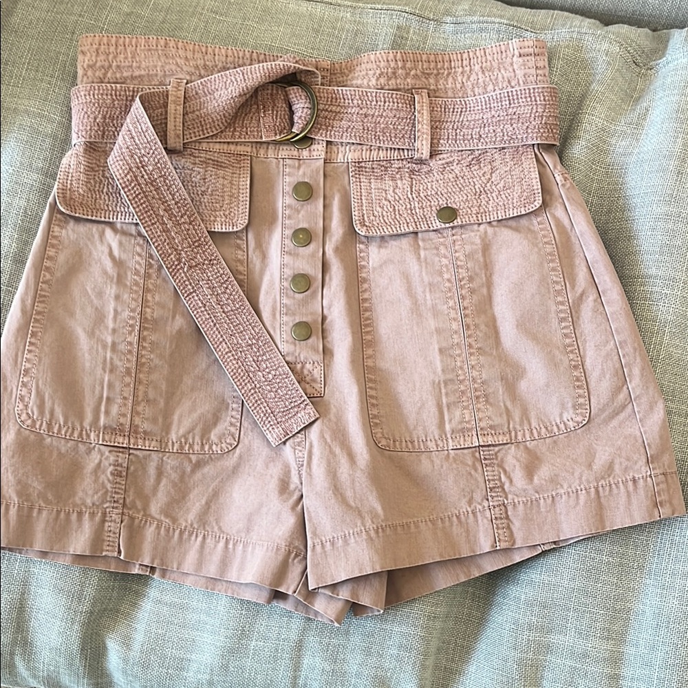 Ulla Johnson Blush Cargo Shorts with Belt